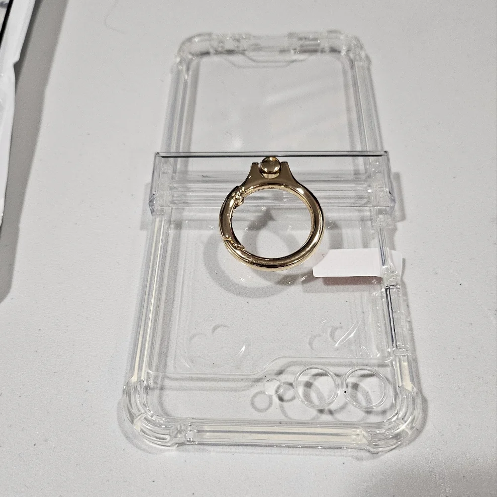 NWT Clear with Gold Ring Phone Cover for Samsung Flip 5